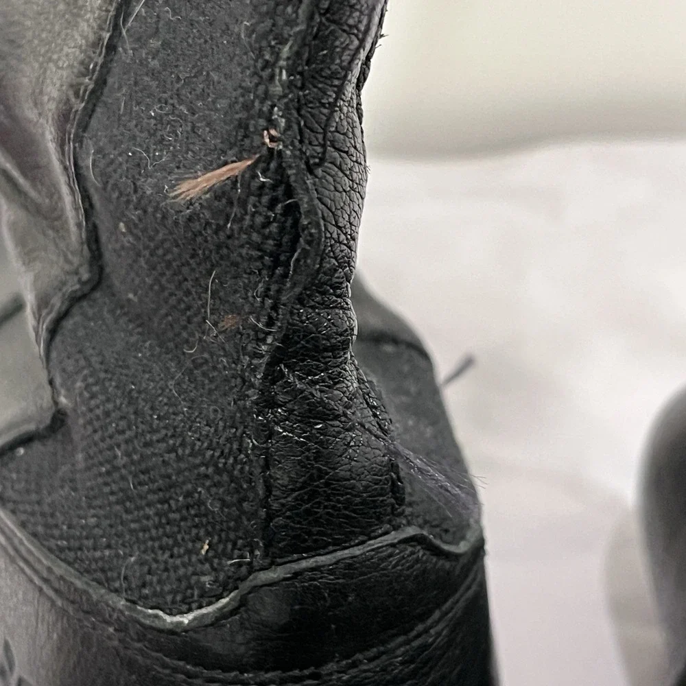 Frye Black Leather Knee High Riding Boots‎ Zip Closure Round Toe Women's 7.5 B